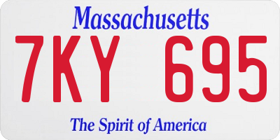 MA license plate 7KY695