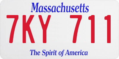 MA license plate 7KY711