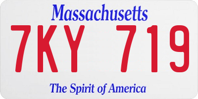 MA license plate 7KY719