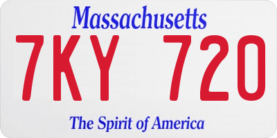 MA license plate 7KY720