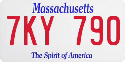 MA license plate 7KY790
