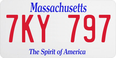 MA license plate 7KY797