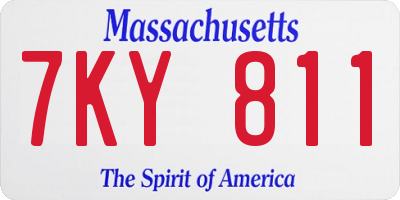 MA license plate 7KY811