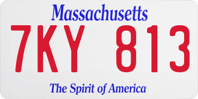MA license plate 7KY813