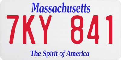 MA license plate 7KY841