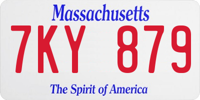 MA license plate 7KY879