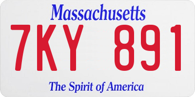 MA license plate 7KY891