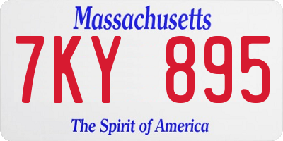 MA license plate 7KY895