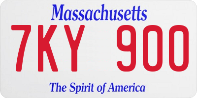 MA license plate 7KY900