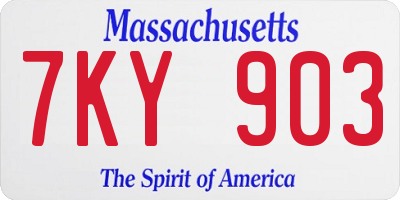 MA license plate 7KY903