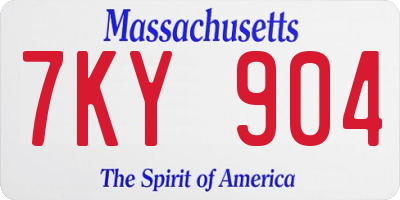 MA license plate 7KY904