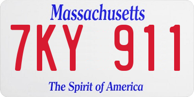 MA license plate 7KY911