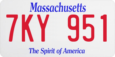 MA license plate 7KY951