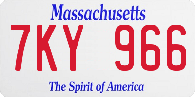 MA license plate 7KY966