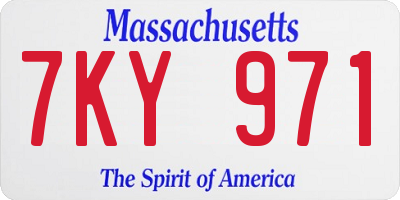 MA license plate 7KY971
