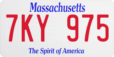 MA license plate 7KY975