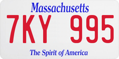 MA license plate 7KY995