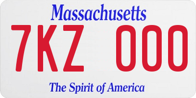 MA license plate 7KZ000