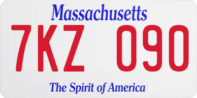 MA license plate 7KZ090