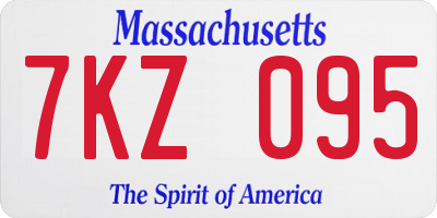 MA license plate 7KZ095