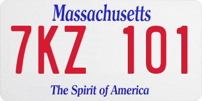 MA license plate 7KZ101