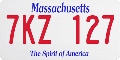 MA license plate 7KZ127