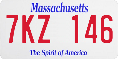 MA license plate 7KZ146
