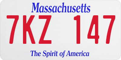 MA license plate 7KZ147