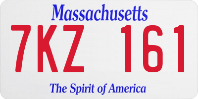 MA license plate 7KZ161