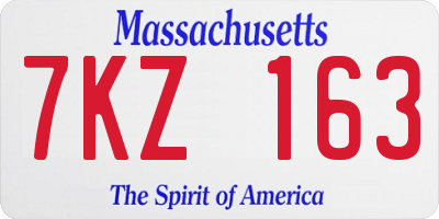 MA license plate 7KZ163