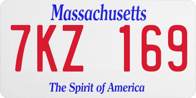 MA license plate 7KZ169