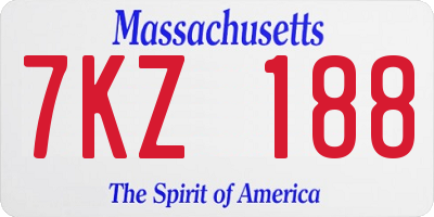 MA license plate 7KZ188