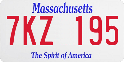 MA license plate 7KZ195