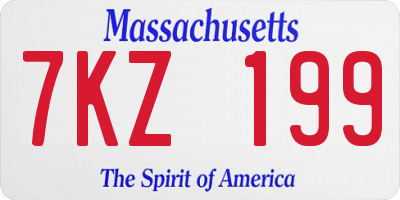 MA license plate 7KZ199