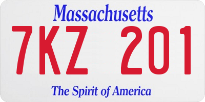 MA license plate 7KZ201
