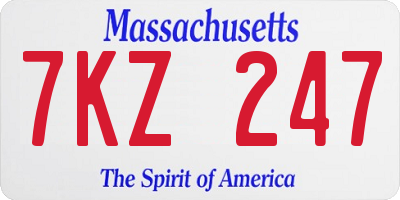 MA license plate 7KZ247