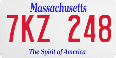 MA license plate 7KZ248