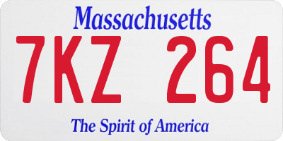 MA license plate 7KZ264