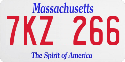 MA license plate 7KZ266