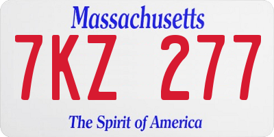 MA license plate 7KZ277
