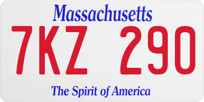 MA license plate 7KZ290