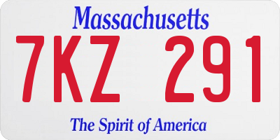 MA license plate 7KZ291