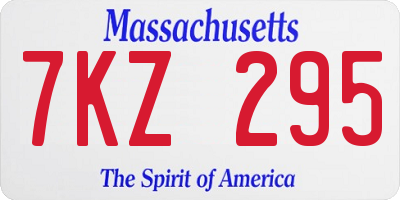MA license plate 7KZ295