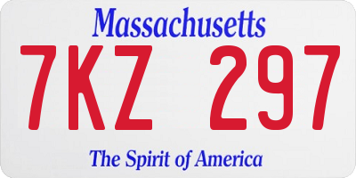 MA license plate 7KZ297
