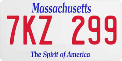 MA license plate 7KZ299