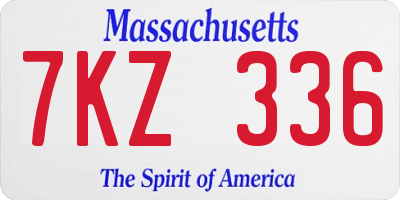 MA license plate 7KZ336
