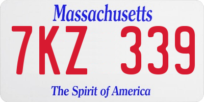 MA license plate 7KZ339