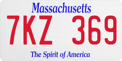 MA license plate 7KZ369