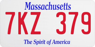 MA license plate 7KZ379