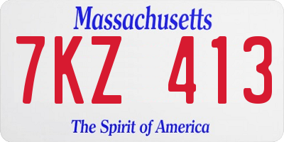 MA license plate 7KZ413
